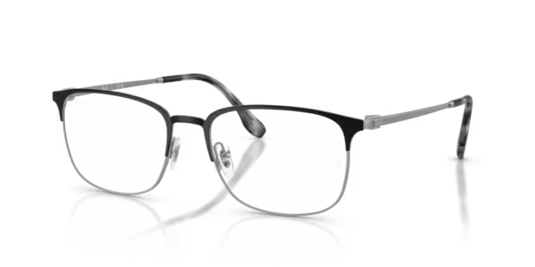 Pánské dioptrické brýle Vogue s polorámovou obrubou v černo-stříbrné barvě.